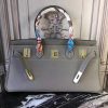 Hermes Lin Blue JPG Birkin 42cm Shoulder Bag - Image 5
