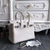 Hermes Birkin 30cm 35cm Bag In White Clemence Leather - Image 7