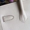 Hermes Birkin 30cm 35cm Bag In White Clemence Leather - Image 5