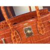 Hermes Birkin 30cm 35cm Bag In Orange Crocodile Leather - Image 4