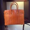 Hermes Birkin 30cm 35cm Bag In Orange Crocodile Leather - Image 7