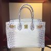 Hermes Birkin 30cm 35cm Bag In White Crocodile Leather - Image 4