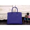 Hermes Birkin 30cm 35cm Bag In Electric Blue Epsom Leather - Image 8