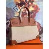 Hermes Canvas Birkin 30cm 35cm Bag With Brown Leather - Image 9