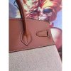 Hermes Canvas Birkin 30cm 35cm Bag With Brown Leather - Image 7