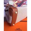 Hermes Canvas Birkin 30cm 35cm Bag With Brown Leather - Image 5