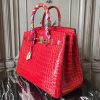 Hermes Birkin 30cm 35cm Bag In Cherry Crocodile Leather - Image 6