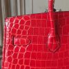 Hermes Birkin 30cm 35cm Bag In Cherry Crocodile Leather - Image 8