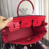 Hermes Birkin 30cm 35cm Bag In Cherry Crocodile Leather - Image 9