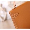 Hermes Brown Epsom Kelly Mini II 20cm Handmade Bag - Image 6