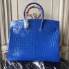 Hermes Birkin 30cm 35cm Bag In Blue Electric Crocodile Leather - Image 4