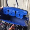 Hermes Birkin 30cm 35cm Bag In Blue Electric Crocodile Leather - Image 9