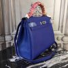 Hermes Blue Electric Clemence Kelly 28cm Bag - Image 6