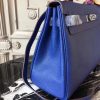 Hermes Blue Electric Clemence Kelly 28cm Bag - Image 7