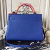 Hermes Blue Electric Clemence Kelly 28cm Bag - Image 9