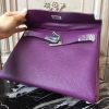 Hermes Purple Clemence Kelly 28cm Bag - Image 9