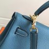 Hermes Blue Jean Clemence Kelly 25cm GHW Bag - Image 2