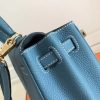 Hermes Blue Jean Clemence Kelly 25cm GHW Bag - Image 5