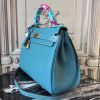 Hermes Blue Jean Clemence Kelly 32cm Retourne Bag - Image 8