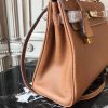 Hermes Brown Clemence Kelly 32cm Retourne Bag - Image 2