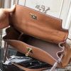 Hermes Brown Clemence Kelly 32cm Retourne Bag - Image 3