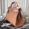 Hermes Brown Clemence Kelly 32cm Retourne Bag - Image 5