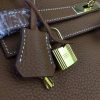 Hermes Brown Clemence Kelly 32cm Retourne Bag - Image 6