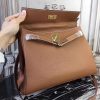 Hermes Brown Clemence Kelly 32cm Retourne Bag - Image 7