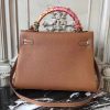 Hermes Brown Clemence Kelly 32cm Retourne Bag - Image 9