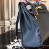 Hermes Navy Blue Clemence Kelly 32cm Retourne Bag - Image 3