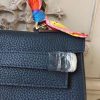 Hermes Navy Blue Clemence Kelly 32cm Retourne Bag - Image 9
