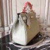 Hermes Light Grey Clemence Kelly 32cm Retourne Bag - Image 2
