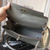 Hermes Light Grey Clemence Kelly 32cm Retourne Bag - Image 3