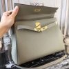 Hermes Light Grey Clemence Kelly 32cm Retourne Bag - Image 5