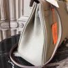 Hermes Light Grey Clemence Kelly 32cm Retourne Bag - Image 9
