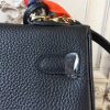 Hermes Black Clemence Kelly 32cm Retourne Bag - Image 4