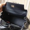 Hermes Black Clemence Kelly 32cm Retourne Bag - Image 5