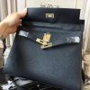 Hermes Black Clemence Kelly 32cm Retourne Bag - Image 6