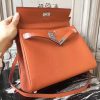 Hermes Orange Clemence Kelly 32cm Retourne Bag - Image 6