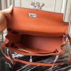 Hermes Orange Clemence Kelly 32cm Retourne Bag - Image 7