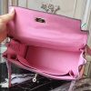 Hermes Pink Clemence Kelly 32cm Retourne Bag - Image 5
