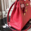 Hermes Red Clemence Kelly 32cm Retourne Bag - Image 5