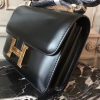 Hermes Black Constance MM 24cm Box Leather Bag - Image 6