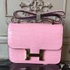 Hermes Pink Constance MM 24cm Crocodile Bag - Image 3