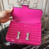 Hermes Rose Red Constance MM 24cm Crocodile Bag - Image 2