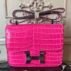 Hermes Rose Red Constance MM 24cm Crocodile Bag - Image 8