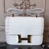 Hermes White Constance MM 24cm Crocodile Bag - Image 4