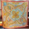 Hermes Orange Le Jardin de la Maharani Shawl - Image 2