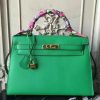 Hermes Bamboo Epsom Kelly 32cm Sellier Bag - Image 4
