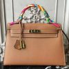 Hermes Brown Epsom Kelly 32cm Sellier Bag - Image 3